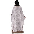 Printed Shrug with inner abaya combo -Beige